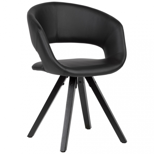Jedálenská stolička Melany, syntetická koža, čierna - 1