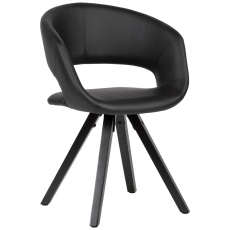 Jedálenská stolička Melany, syntetická koža, čierna - 1