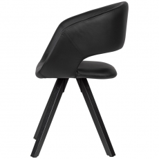 Jedálenská stolička Melany, syntetická koža, čierna - 4