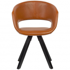 Jedálenská stolička Melany, syntetická koža, hnedá - 2