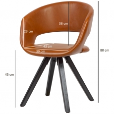 Jedálenská stolička Melany, syntetická koža, hnedá - 3