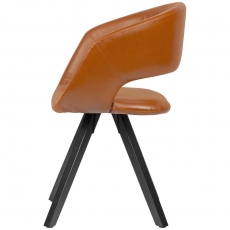Jedálenská stolička Melany, syntetická koža, hnedá - 4