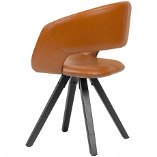Jedálenská stolička Melany, syntetická koža, hnedá - 5