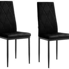 Jedálenská stolička Melly (SET 2 ks), zamat, čierna - 1