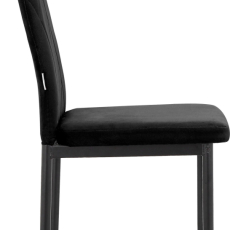 Jedálenská stolička Melly (SET 2 ks), zamat, čierna - 4