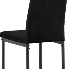 Jedálenská stolička Melly (SET 2 ks), zamat, čierna - 7