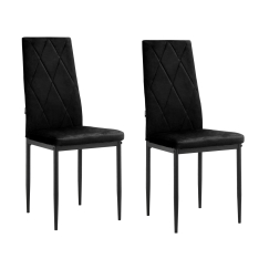 Jedálenská stolička Melly (SET 2 ks), zamat, čierna