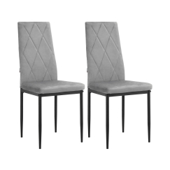 Jedálenská stolička Melly (SET 2 ks), zamat, šedá