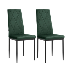 Jedálenská stolička Melly (SET 2 ks), zamat, zelená