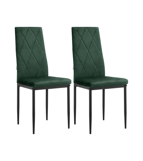 Jedálenská stolička Melly (SET 2 ks), zamat, zelená