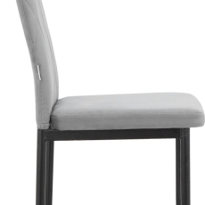 Jedálenská stolička Melly (SET 4 ks), zamat, šedá - 3