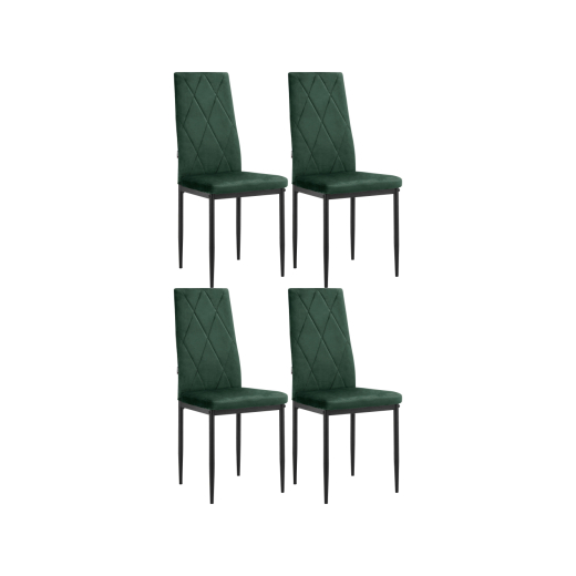 Jedálenská stolička Melly (SET 4 ks), zamat, zelená - 1