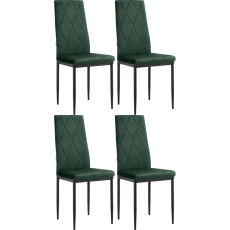 Jedálenská stolička Melly (SET 4 ks), zamat, zelená - 1