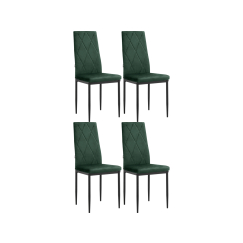Jedálenská stolička Melly (SET 4 ks), zamat, zelená