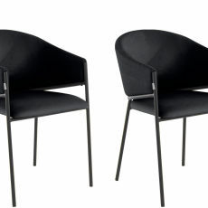 Jedálenská stolička Miriam (SADA 2 ks), tkanina, čierna - 1