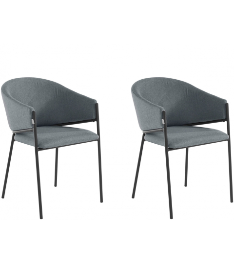 Jedálenská stolička Miriam (SADA 2 ks), tkanina, šedá