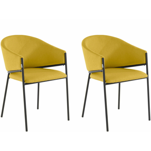 Jedálenská stolička Miriam (SADA 2 ks), tkanina, žltá - 1