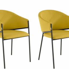 Jedálenská stolička Miriam (SADA 2 ks), tkanina, žltá - 1