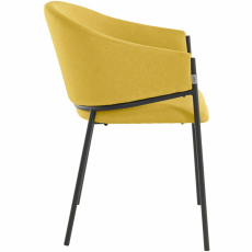 Jedálenská stolička Miriam (SADA 2 ks), tkanina, žltá - 3