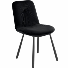 Jedálenská stolička Mirinda (SADA 2 ks), zamat, čierna - 4