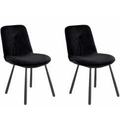 Jedálenská stolička Mirinda (SADA 2 ks), zamat, čierna