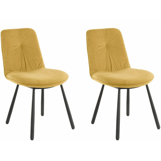 Jedálenská stolička Mirinda (SADA 2 ks), zamat, žltá - 1