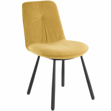Jedálenská stolička Mirinda (SADA 2 ks), zamat, žltá - 4