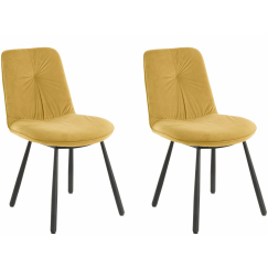 Jedálenská stolička Mirinda (SADA 2 ks), zamat, žltá