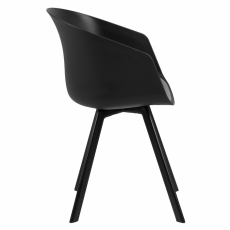 Jedálenská stolička Mona (SET 2ks), tkanina, čierna - 3