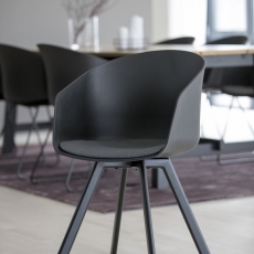 Jedálenská stolička Mona (SET 2ks), tkanina, čierna - 7