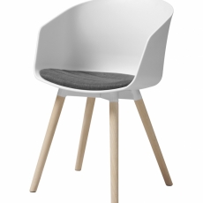Jedálenská stolička Mone (SET 2ks), tkanina, biela - 1