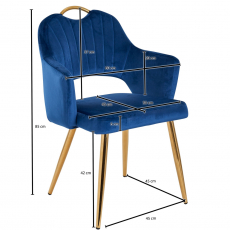 Jedálenská stolička Monky (SET 2 ks), modrá - 3