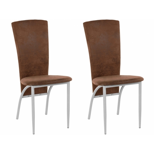 Jedálenská stolička Nanc (Súprava 2 ks), hnedá - 1