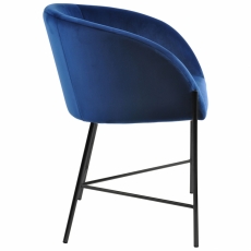 Jedálenská stolička Nelson (SET 2ks), zamat, modrá - 3