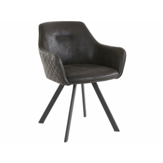 Jedálenská stolička Nimba, mikrovlákno, čierna / antracitová