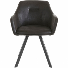 Jedálenská stolička Nimba, mikrovlákno, čierna / antracitová - 2