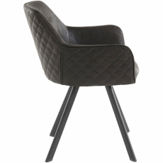 Jedálenská stolička Nimba, mikrovlákno, čierna / antracitová - 3