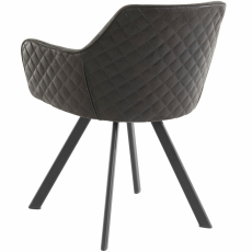 Jedálenská stolička Nimba, mikrovlákno, čierna / antracitová - 4