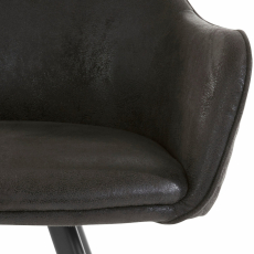 Jedálenská stolička Nimba, mikrovlákno, čierna / antracitová - 5