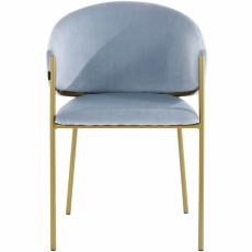 Jedálenská stolička Nina (SADA 2 ks), zamat, modrá - 2