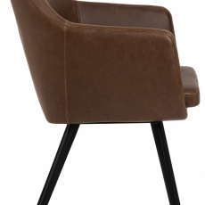 Jedálenská stolička Nora, syntetická koža, hnedá - 3