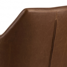 Jedálenská stolička Nora, syntetická koža, hnedá - 4