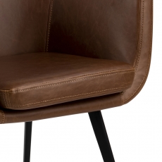 Jedálenská stolička Nora, syntetická koža, hnedá - 5