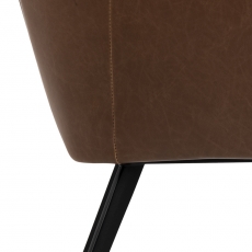 Jedálenská stolička Nora, syntetická koža, hnedá - 7