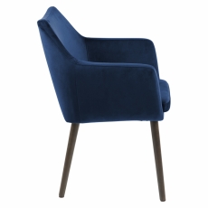 Jedálenská stolička Nora, zamat, modrá - 3