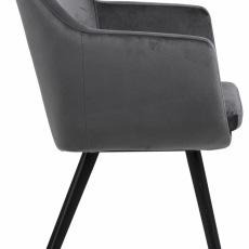 Jedálenská stolička Nora, zamat, tmavo šedá - 3