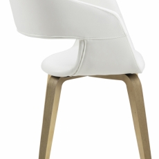 Jedálenská stolička Nova (SET 2ks), syntetická koža, biela - 3