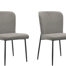 Jedálenská stolička Oita (SET 2 ks), textil, svetlo šedá - 1