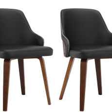 Jedálenská stolička Okido (SET 2 ks), syntetická koža, čierna - 1