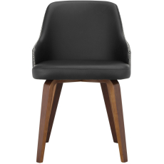 Jedálenská stolička Okido (SET 2 ks), syntetická koža, čierna - 2